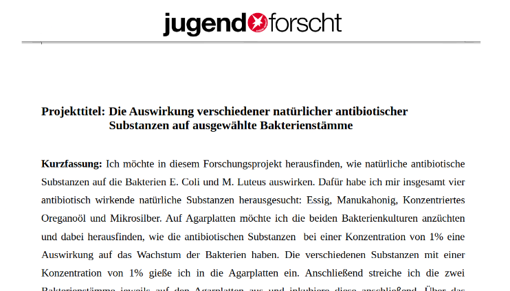 Antibiotics research paper (german), 2022